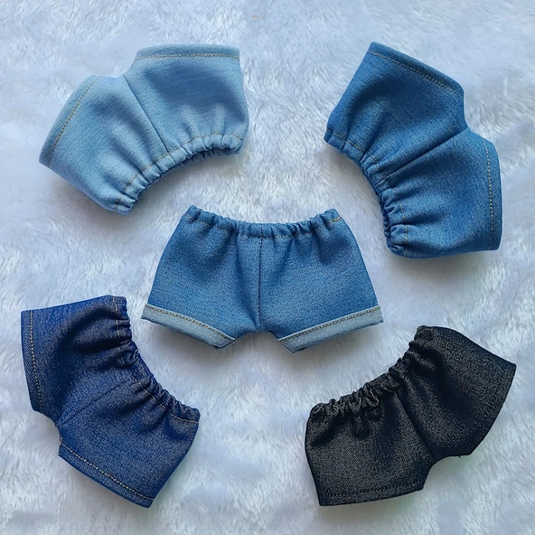 Pamuklu Bebek Kıyafetleri Kot Şort - Normal Orta Mavi (Flip) - 20cm - 8