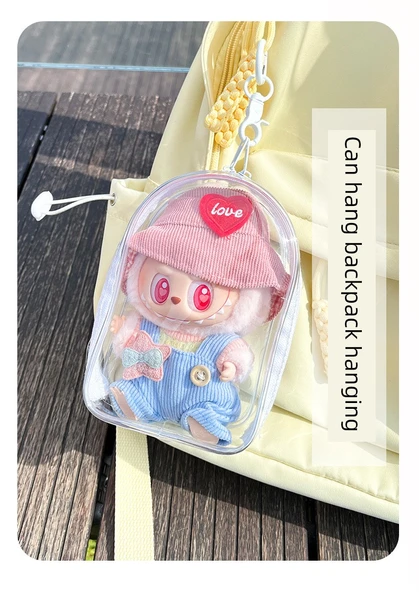 15cm Bebek Çantası - Gizemli Siyah - Kürk Top, Kalın Anahtarlık ve Omuz Askısı ile - 11