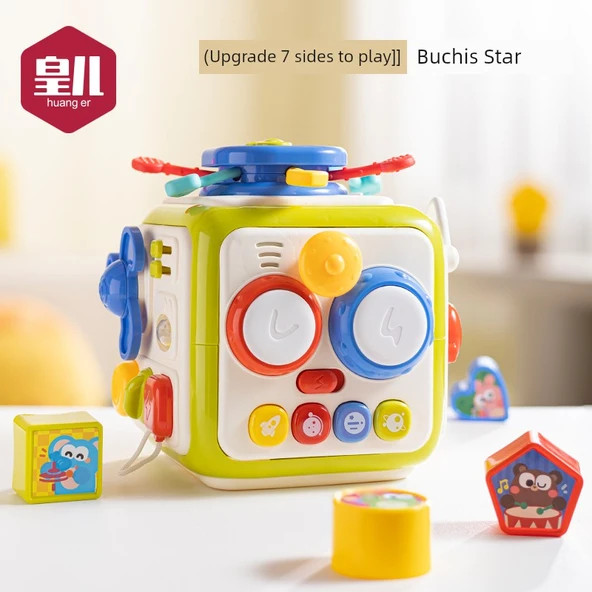 Bebek Altıgen Erken Eğitim Müzik Oyuncağı - 7 Yüzlü Oynama - Buchis Yıldız