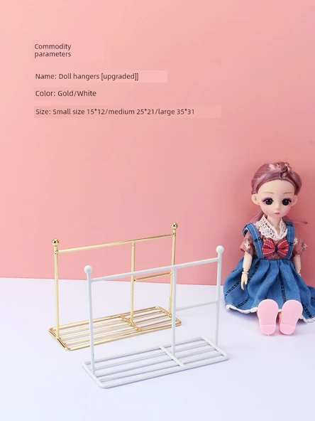 BJD 1/6 Monster High Bebek Kıyafetleri - Pembe Altın Basit Artırılmış 35x45cm 4 Nokta Uzun Etek Elektro Kaplama - 5
