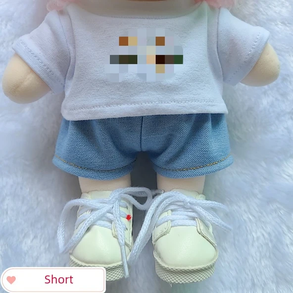Pamuklu Bebek Kıyafetleri Kot Şort - Normal Açık Mavi - 10cm ve altı - 10