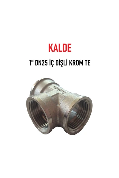 KALDE  1" Dn25 İç Dişli Sarı/Krom TE (Dişi) - Chrome Tee