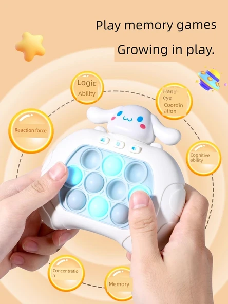 Cinnamoroll Whac-a-Mole Oyunu - Melody 999 Seviye Şarjlı Renkli Kutu Versiyonu - 11