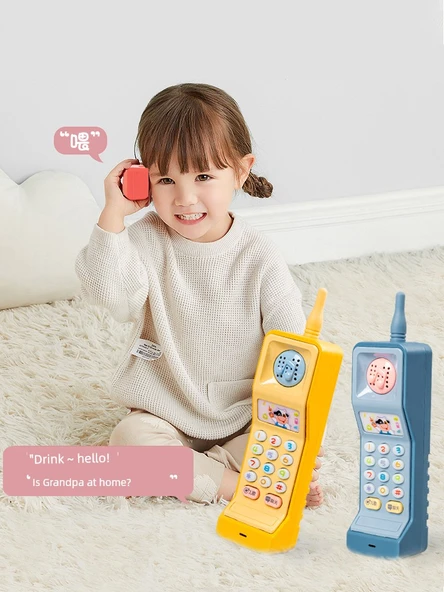 Müzikli Cep Telefonu Oyuncağı - Rastgele Renk - 8033-1 - Fawn Kaydıraklı, Pil, Tornavida ve Sapan ile - Mavi - 3