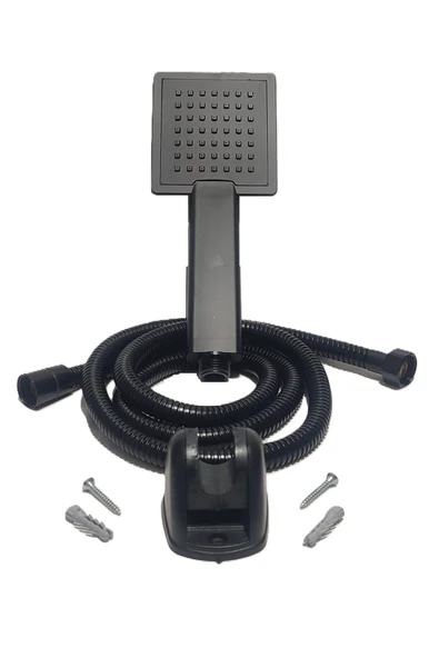 Bainer Armoni Kare Siyah Mafsallı Duş Seti - Hanging Shower Set - 5
