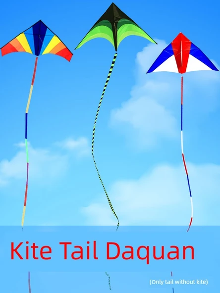 Uçurtma Kuyruğu - 15 Metre Kırmızı, Sarı ve Siyah Geniş Kuyruk (5 Metre Planör İçin) - Resim 2