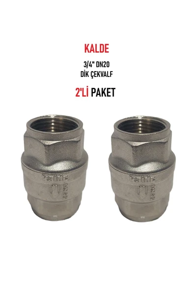 KALDE  (2'li Paket) 3/4" Dn20 Sarı/Krom Dik Çekvalf - Vertical Check Valve