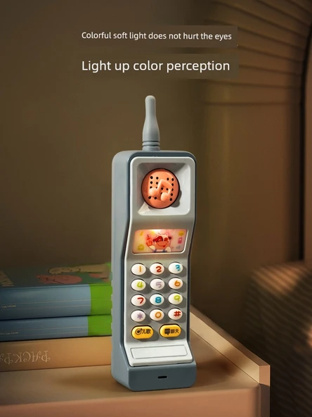 Müzikli Cep Telefonu Oyuncağı - Rastgele Renk - 8033-1 - Fawn Kaydıraklı, Pil, Tornavida ve Sapan ile - Mavi - 4