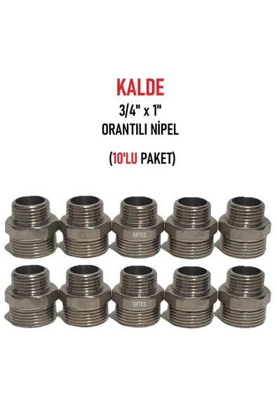 KALDE  (10'lu Paket)  3/4" x 1" Sarı/Krom Orantılı Nipel - Proportional Nipple