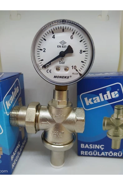 KALDE  Su Basınç Düşürücü Regülatör 3/4'' Rakorlu ve Manometreli - 2
