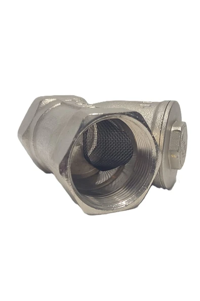 KALDE  11/2" Sarı / Krom Pislik Tutucu Su Filtresi Dn40 - Threaded Strainer - 3