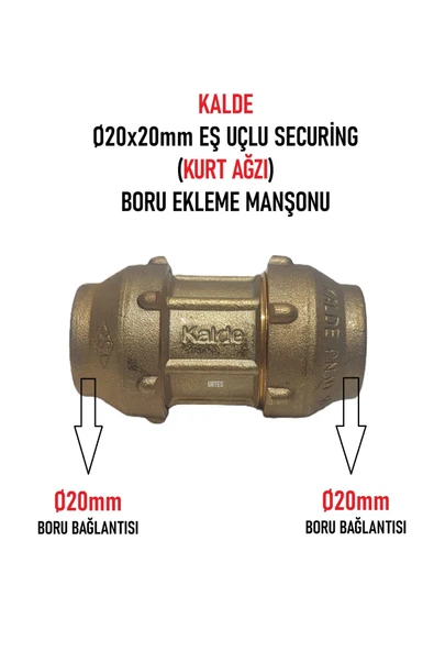 KALDE  Ø20x20mm Eş Uçlu Securing (Sarı Kurt Ağzı) Boru Ekleme Manşonu