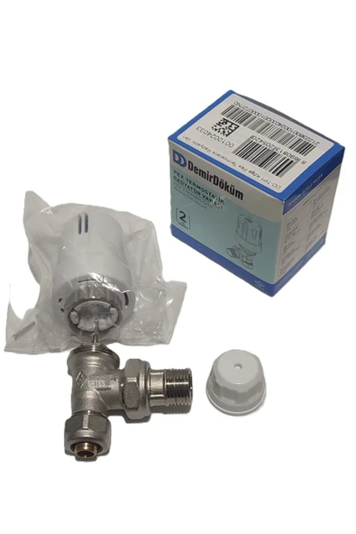 KALDE  (2'li Paket) DD-TP1 Köşe Pex Termostatik Radyatör Vanası - Thermostatic Radiator Valve - 3