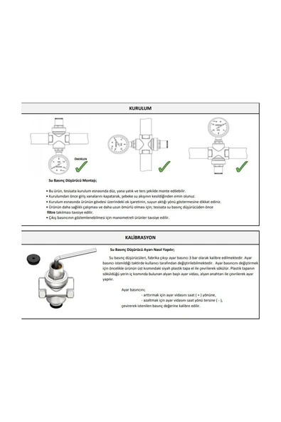 Case  3/4'' Minyon Serisi (Manometreli) Rekorsuz Su Basınç Düşürücü DN20 - Water Pressure Reducer - 3