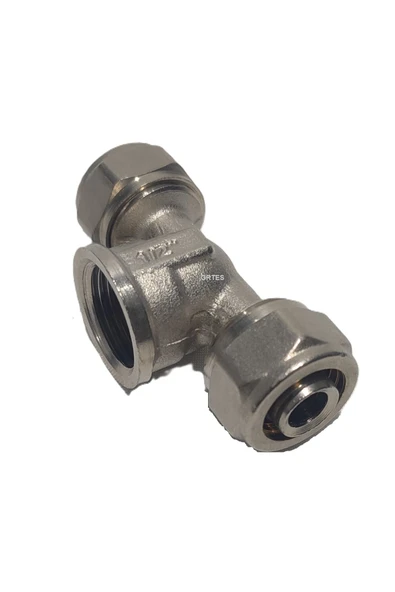 KALDE  (10'lu Paket) Ø16x1/2" Pex Te İç Dişli - Dişi (Mobil Sistem Bağlantı Parçası) - 3