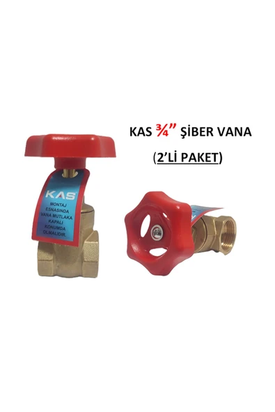 KAS  3/4" DN20 Şiber Vana 2'li Paket (Su Sayacı / Saati Vanası) - Cyber Valve