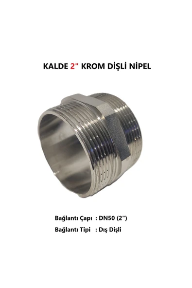 KALDE 2'Li Paket 2" Sarı / Krom Dişli Nipel Dn50 - Chrome Nipple