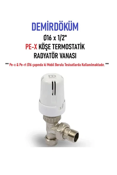 KALDE  DD-TP1 Köşe Pex Termostatik Radyatör Vanası - Thermostatic Radiator Valve