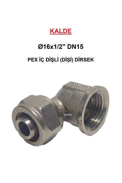 KALDE  Ø16x1/2" Pex İç Dişli (Dişi) Dirsek (Mobil Sistem Boru Bağlantı Parçası)