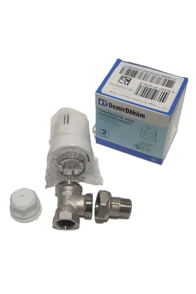 KALDE  (2'li Paket) DD-T1 Köşe 1/2" Termostatik Radyatör Vanası - Thermostatic Radiator Valve