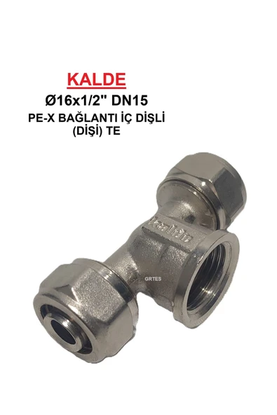 KALDE  Ø16x1/2" Pex Te İç Dişli - Dişi (Mobil Sistem Bağlantı Parçası)