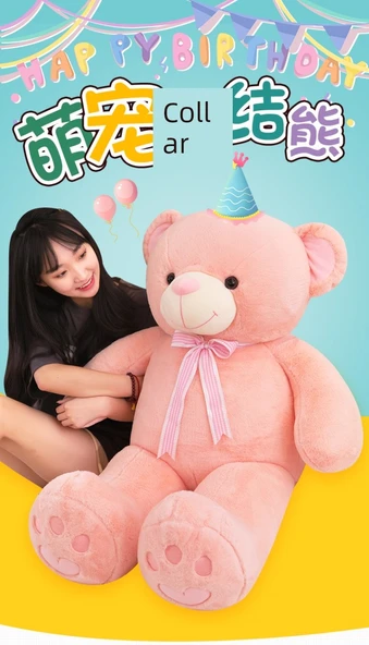 Ayıcık Peluş Yastık - Kahverengi - 110cm - 7