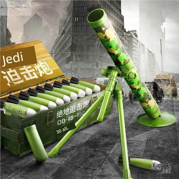 Çocuklar için Mortar Oyuncak Topçu Roket Fırlatıcı - Mortar Araç + 6 Mermi + Hedef - 2