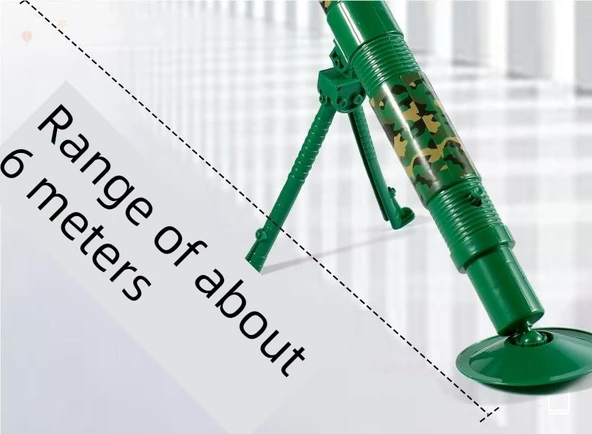 Çocuklar için Mortar Oyuncak Topçu Roket Fırlatıcı - Mortar Araç + 6 Mermi + Hedef - 12