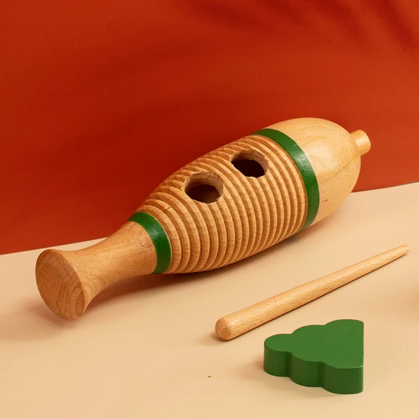 Orff Perküsyon Enstrüman Seti - Kayın Kurbağa Varil 21 cm