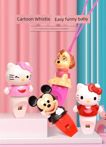 Çizgi Film Hayvanı Düdük Çocuk Oyuncak Kolye - Mickey Düdüğü - 7