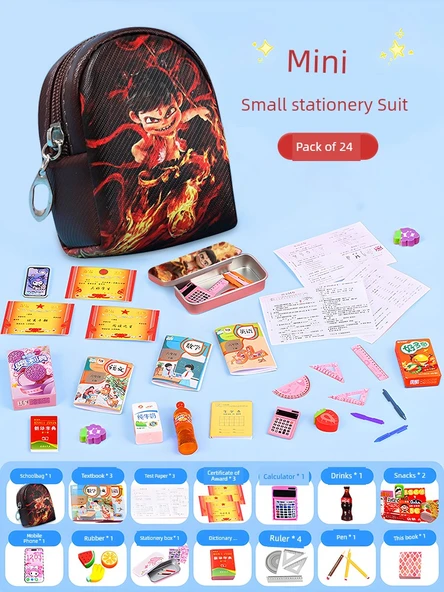 Mini Okul Çantası Kız Oyuncak Seti - Birinci Sınıf Temel Set