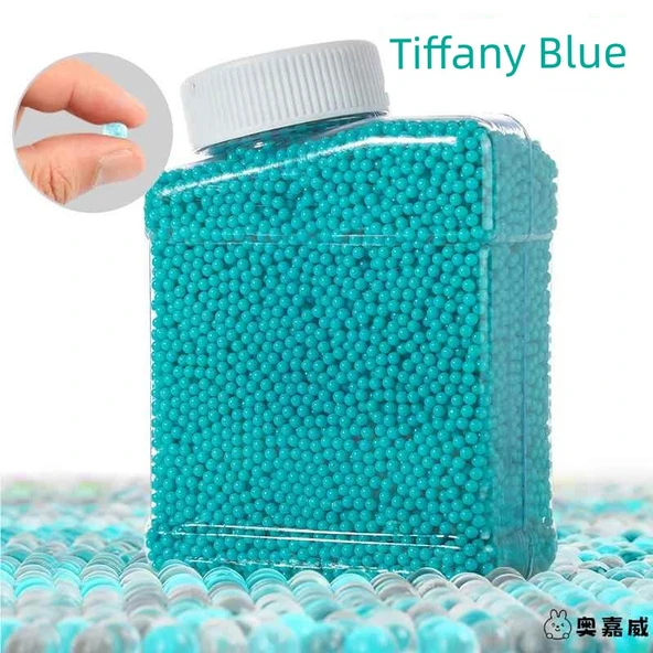 Su Emici Mermer Kristal Yumuşak Mermi Su Boncuğu - Tiffany Mavisi - 120000 Adet (2 Şişe)