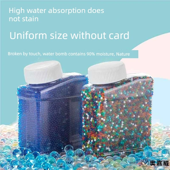 Su Emici Mermer Kristal Yumuşak Mermi Su Boncuğu - Mavi - 120000 Adet (2 Şişe) - Resim 6