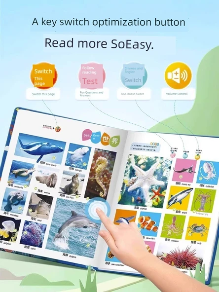 Konuşan Erken Eğitim Sesli Kitap - Aynı Paragrafta Ses Sallama - 2024 Yeni - 0-7 Yaş - 56 Tema - Resim 4