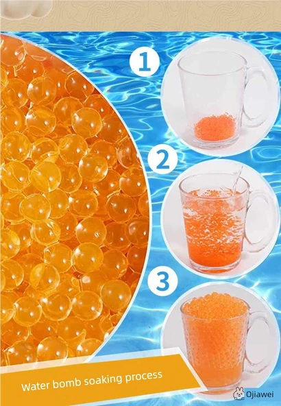 Su Emici Mermer Kristal Yumuşak Mermi Su Boncuğu - Mavi - 120000 Adet (2 Şişe) - Resim 11