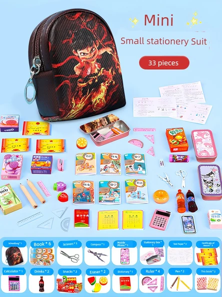 Mini Okul Çantası Kız Oyuncak Seti - İkinci Sınıf 33 Parça
