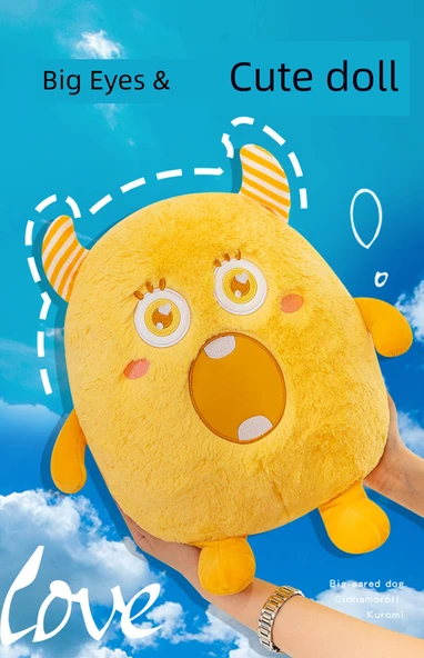 Küçük Canavar Peluş Uyku Yastığı - Yeşil - 20cm - 7