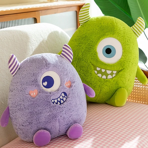 Küçük Canavar Peluş Uyku Yastığı - Yeşil - 20cm - 2