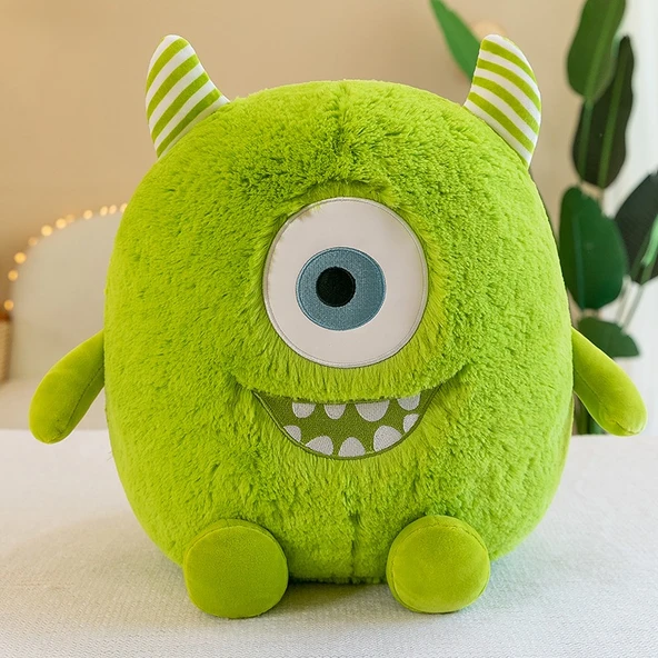 Küçük Canavar Peluş Uyku Yastığı - Yeşil - 20cm