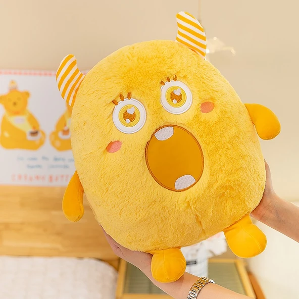 Küçük Canavar Peluş Uyku Yastığı - Yeşil - 20cm - 5