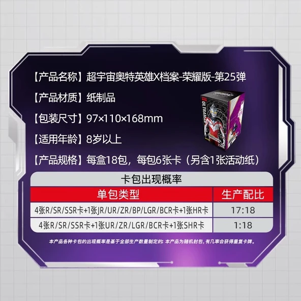 Ultraman Yıldız Kart Paketi - 25 Bomb Şanlı Sürüm - 3 Paket (Tam Yıldız + 3D) - 4