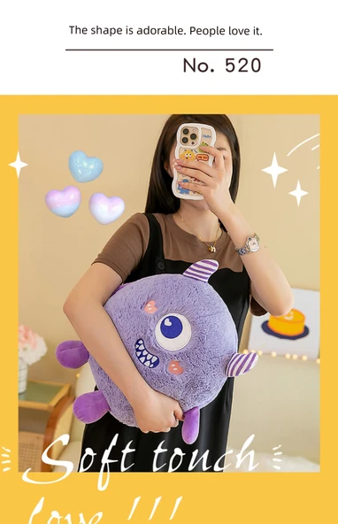 Küçük Canavar Peluş Uyku Yastığı - Yeşil - 20cm - 9