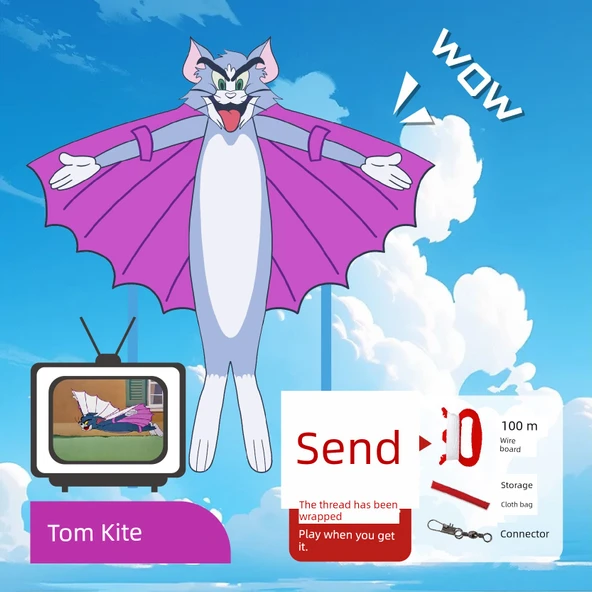 Konuşan Tom Kedi Uçurtması - Tom + 100 Pirinç Erişte Tahtası