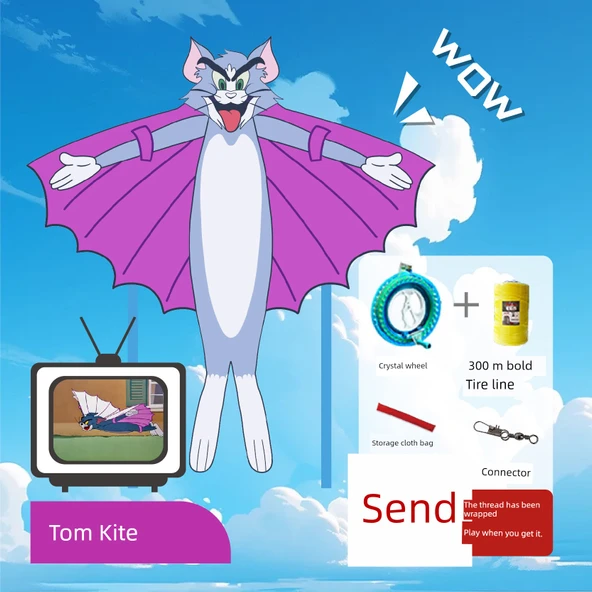 Konuşan Tom Kedi Uçurtması - Tom + Kristal Tekerlek 300 Pirinç Erişte