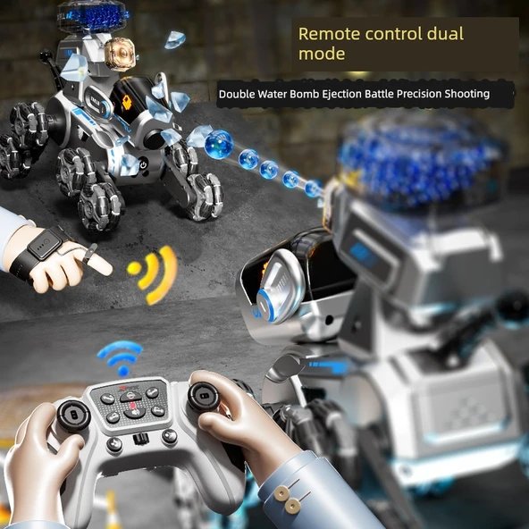 Sekiz Tekerlekli Akrobatik Robot Köpek - Tek Elektrikli Kumanda + Saat - 4