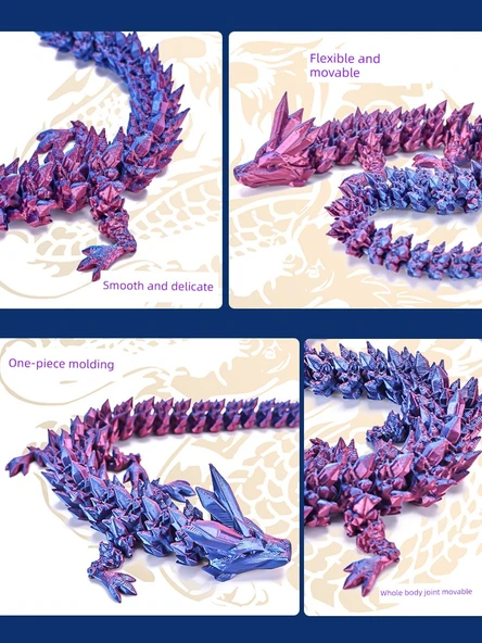 3D Baskı Ejderha Oyuncak Eğitici Hediye - Ejderha Yumurtası 11cm İpek Yeşil Ejderha Yumurtası + 30cm Maden Ejderhası - Resim 5