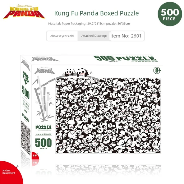 Disney 500 Parça Yapboz - Kung Fu Panda - Çizim ve Yapıştırıcı ile