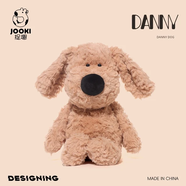 Yumuşak Peluş Köpek Oyuncağı - Kahverengi Danny - Hediye Paketi - 30cm
