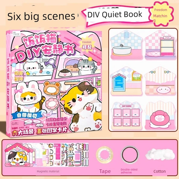 Fanfan Kedi Pembe Altı Sahne Kesimsiz Sticker Kitabı