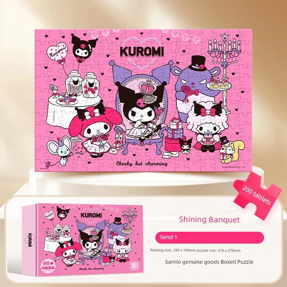 Eğitici Yapboz - Kutu İçinde [Parlayan Şölen] + Sanrio Jel Çıkartma - 12